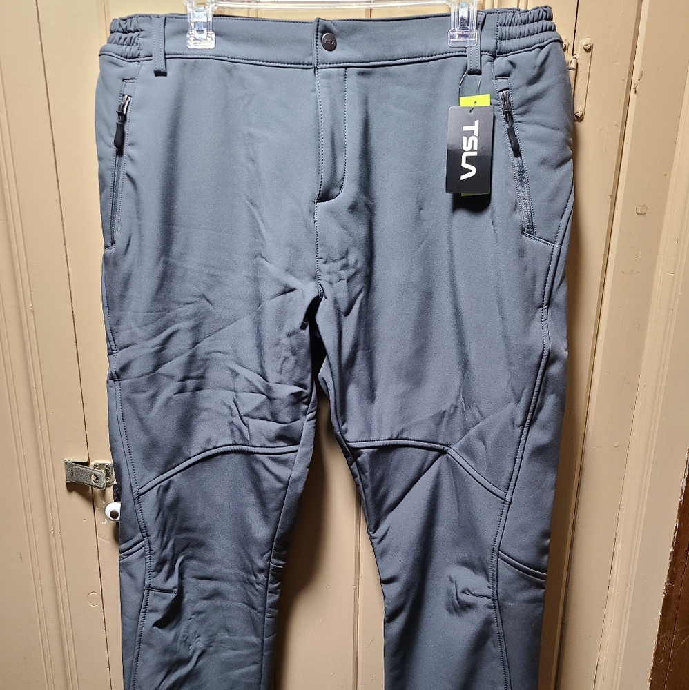 TSLA softshell winter fleeced line pant for snow or hiking zipper pockets